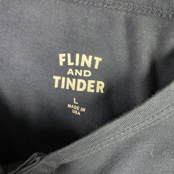 Flint And Tinder Henley Shirt Men's Large Fits Like Medium Blue Short Sleeve T - Picture 4 of 7